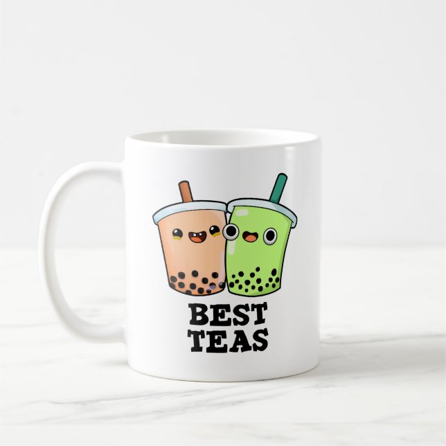 Caneca De Café Melhor Teas Engraçado Besties Boba Tea Pun (Esquerda)