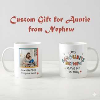 Caneca De Café Melhor Tia de Todos Foto & Nome Presente Personali