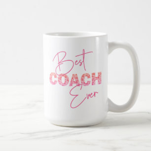 Caneca De Café Melhor Treinador de texto flexível rosa personali
