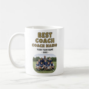 Caneca De Café Melhor Treinador Foto Personalizada do Time Obriga