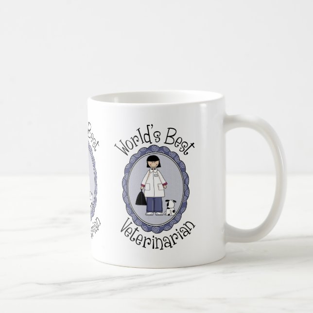 Caneca De Café Melhor Veterinária do Mundo - Mulher (Direita)