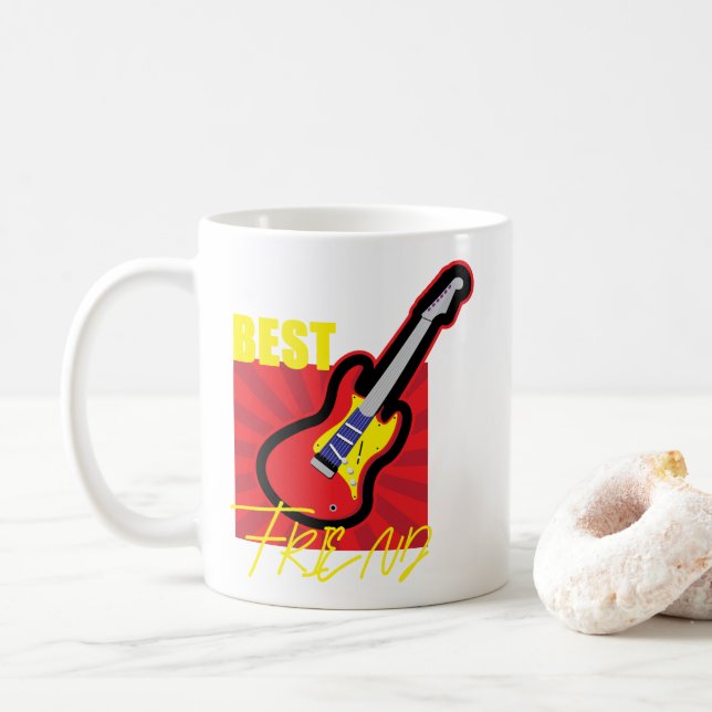 Caneca De Café Melhor Violão Amigo (Com Donut)