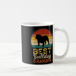 Caneca De Café Melhor Vovô Buldogue Retro Sunset Vintage