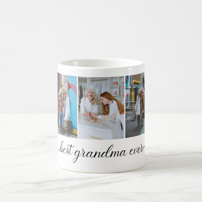 Caneca De Café Melhor Vovó Colagem de Fotos Ever 3 (Centro)