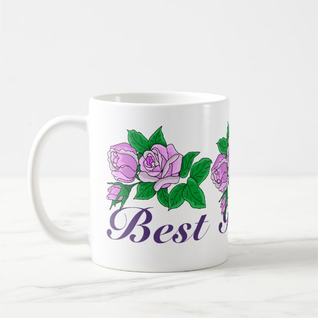 Caneca De Café Melhor vovó com Rosa Mug (Esquerda)