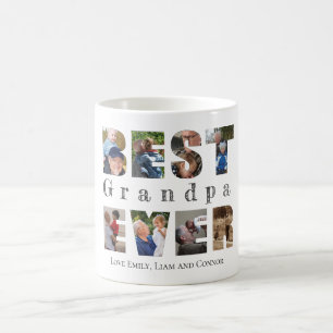 Caneca De Café Melhor vovô, foto de texto personalizada.