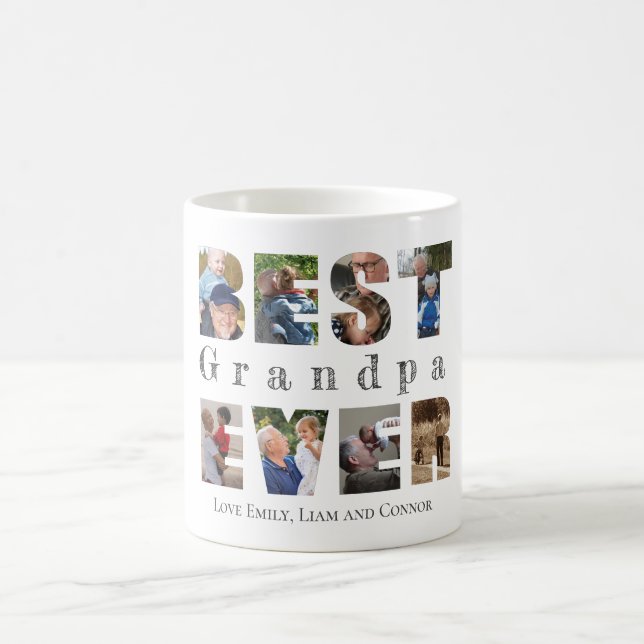 Caneca De Café Melhor vovô, foto de texto personalizada. (Centro)