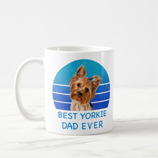 Caneca De Café Melhor Yorkshire terrier pai de sempre (Esquerda)