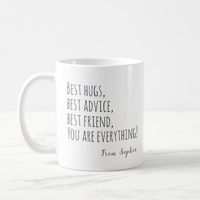 Caneca De Café Melhores Abraços, Melhores Conselhos, Melhor Amiga (Esquerda)