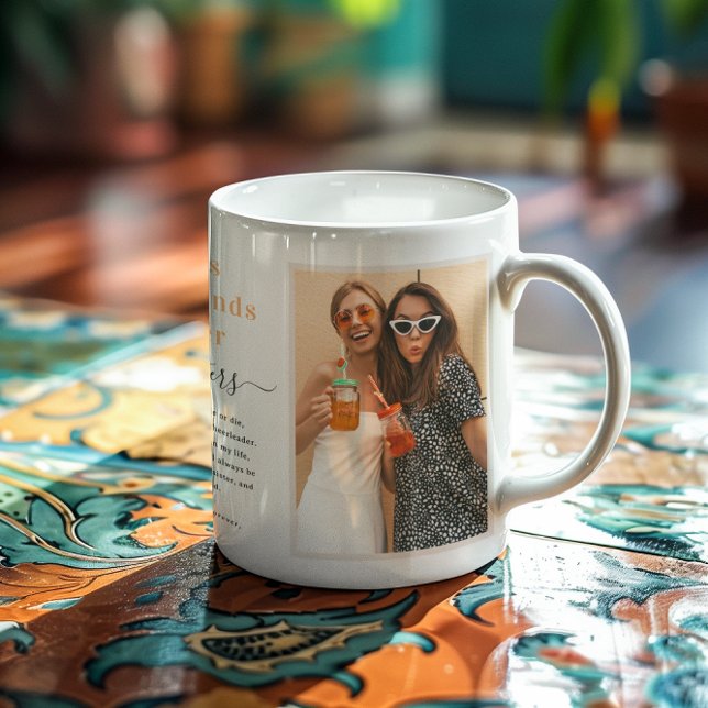Caneca De Café Melhores Amigas Irmãs do Soul | Moderno 2 Fotos (Criador carregado)