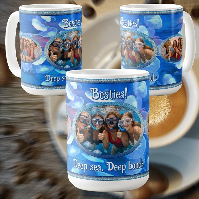 Caneca De Café Melhores Amigas Laço Profundo 0925 (Criador carregado)