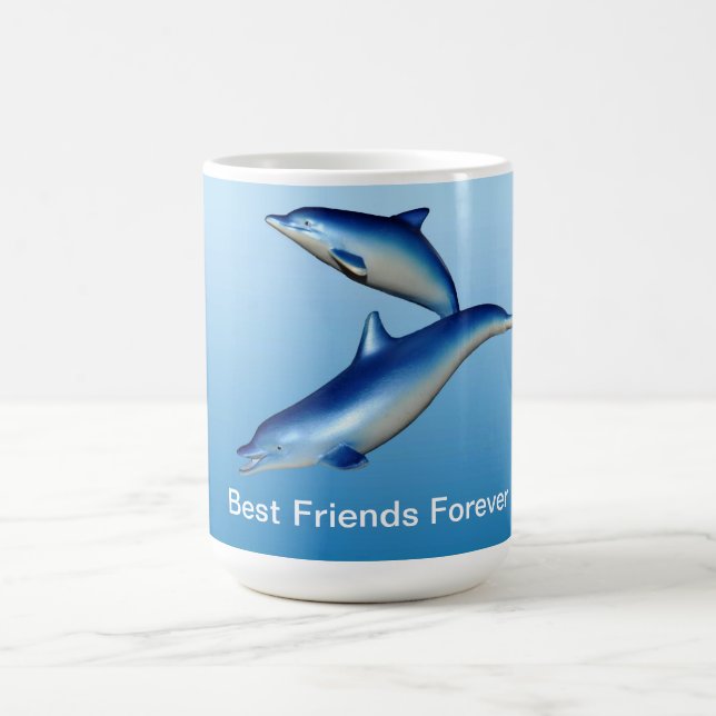 Caneca De Café Melhores amigos azuis dos golfinhos para sempre (Centro)