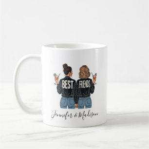 Caneca De Café Melhores Amigos Cabelo Personalizado BFF Melhores