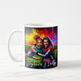 Caneca De Café Melhores Amigos Citação Engraçada Colorida e Inspi