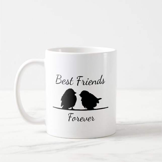 Caneca De Café Melhores Amigos para sempre, BFF - Pássaros Bonito (Esquerda)