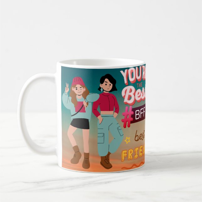 Caneca De Café Melhores Amigos Para Sempre. Celebração de Amizade (Esquerda)