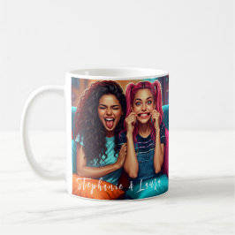 Caneca De Café Melhores Amigos Rostos Engraçados & Citação Inspir