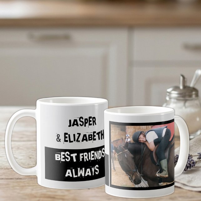 Caneca De Café Melhores amigos sempre eu e meu cavalo cinza preto (Criador carregado)