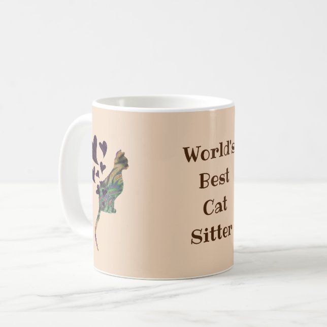 Caneca De Café Melhores Corações de Gato do Mundo Obrigado (Frente Esquerda)