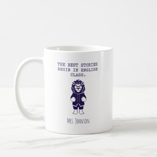 Caneca De Café Melhores Histórias Começam na Aula de Inglês Profe (Esquerda)