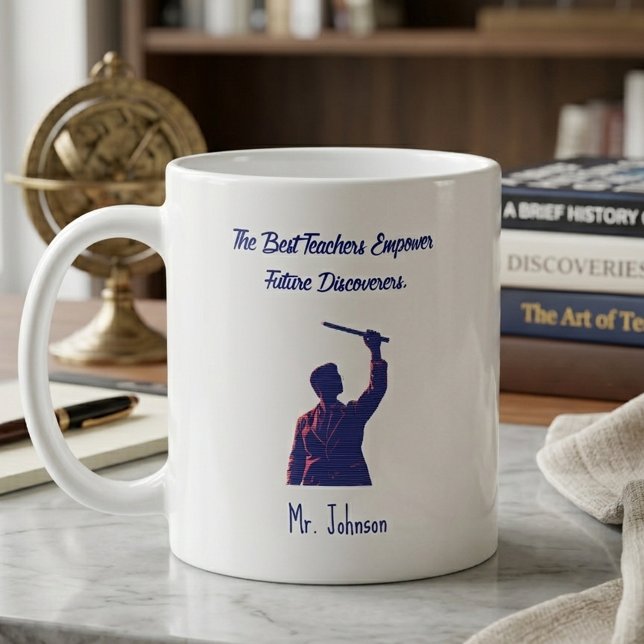 Caneca De Café Melhores Professores Empoderam Futuros Descobridor (Criador carregado)