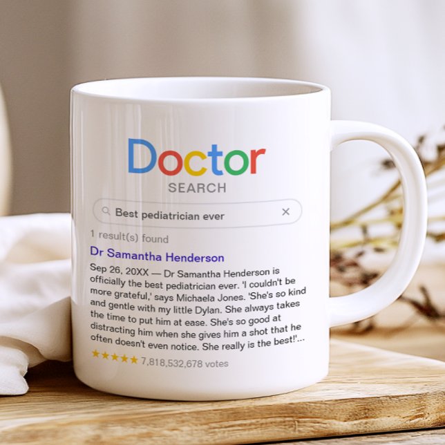 Caneca De Café Melhores Resultados da Pesquisa do Médico Nunca (S (Customize the mug with your own search term, your doctor's name, and your personal message)