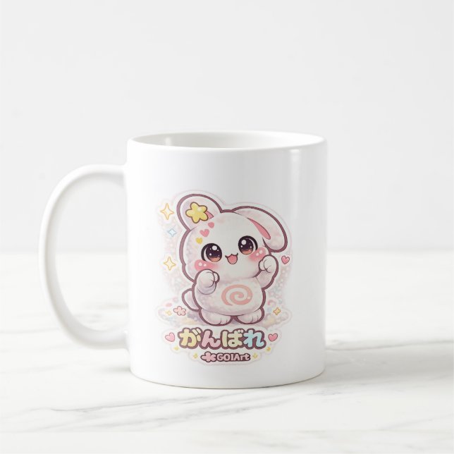Caneca De Café Mello the Mochi Bunny - Do your best!  (Esquerda)