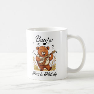 Caneca De Café Melodia do Banjo Heart