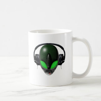 Caneca De Café Melómano estrangeiro do DJ - verde do réptil