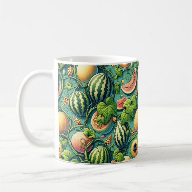 Caneca De Café Melon Medley: Uma Colchete Vibrante De Vinha (Esquerda)