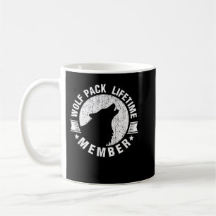 Caneca De Café Membro Vitalício do Grupo de Lobos Uivando Aflito