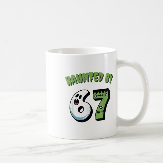 Caneca De Café Meme Assombrado 67 Seis Sete 6-7 Piada Divertida d (Direita)