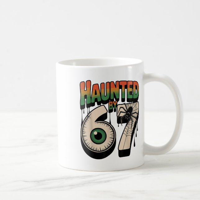 Caneca De Café Meme Assombrado 67 Seis Sete 6-7 Piada Engraçada d (Direita)