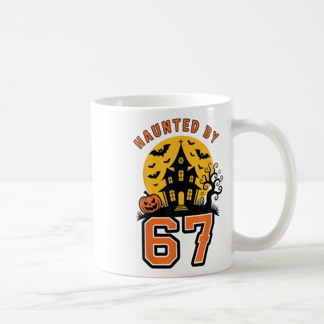 Caneca De Café Meme Assombrado 67 Seis Sete 6-7 Piada Engraçada d (Direita)