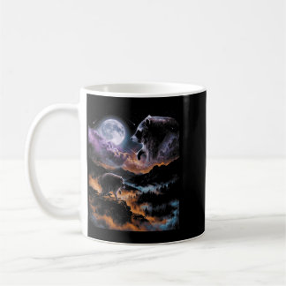 Caneca De Café Meme da Cena Noturna do Guaxinim Jimothy Uivando p
