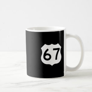 Caneca De Café Meme da Placa da Rota 67 Seis Sete