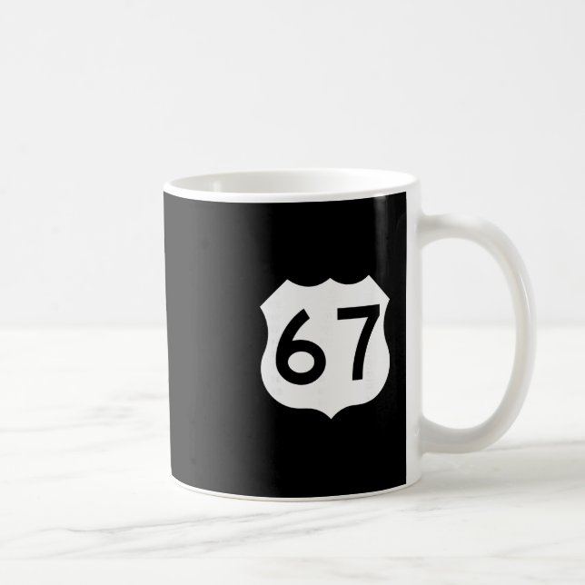 Caneca De Café Meme da Placa da Rota 67 Seis Sete  (Direita)