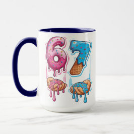 Caneca De Café Meme Divertido 67 Donut Sorvete Gíria Gen Alpha