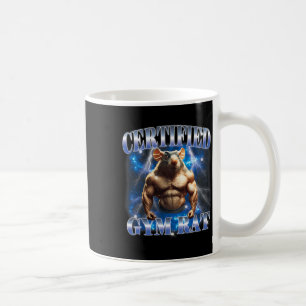 Caneca De Café Meme do Rato de Academia Certificado Fitness Muscu