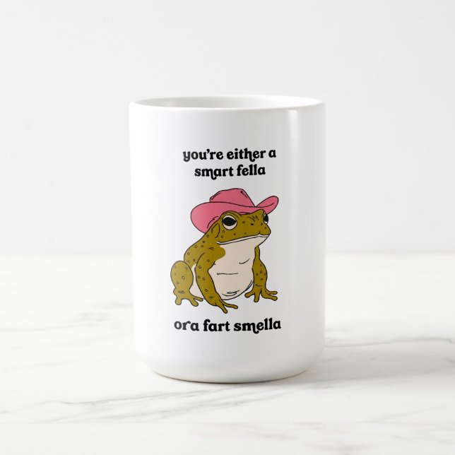 Caneca De Café  Meme do Sapo Caubói Inteligente ou Fedorento  (Centro)