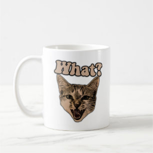 Caneca De Café Meme engraçado de gato zangado para pessoas e aman