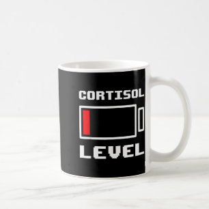 Caneca De Café Meme engraçado de nível de cortisol de bateria bai