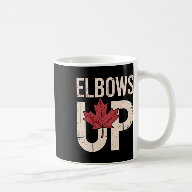 Caneca De Café Meme Engraçado do Canadá Cotovelos Para Cima (1)  (Direita)