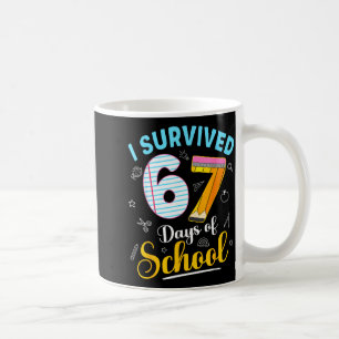 Caneca De Café Meme Engraçado Eu Sobrevivi 67 Dias De Aula Profes