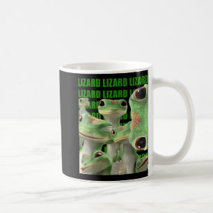 Caneca De Café Meme Engraçado Lizard Lizard (2 Lados) _1