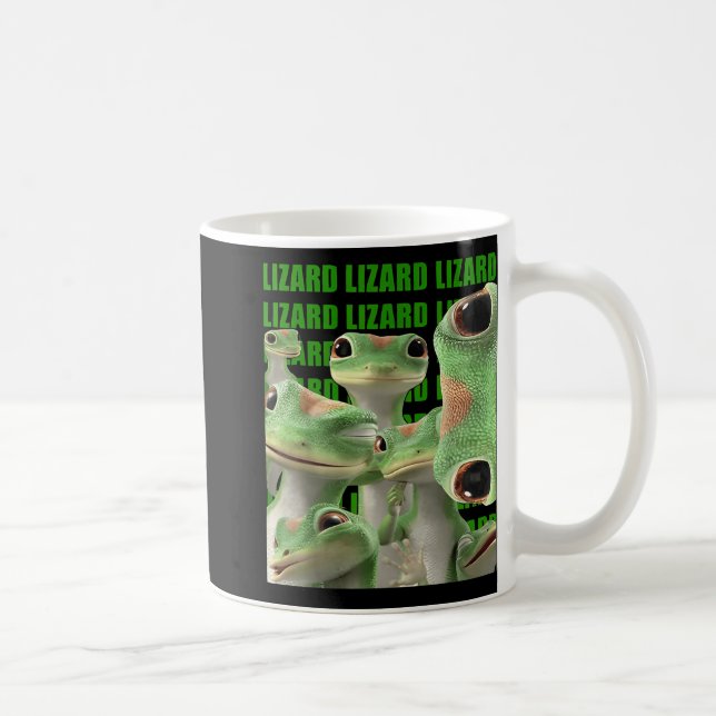 Caneca De Café Meme Engraçado Lizard Lizard (2 Lados) _1 (Direita)
