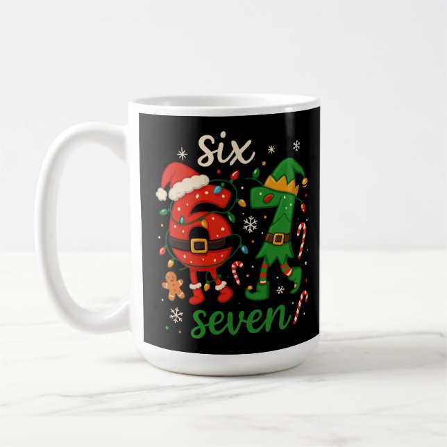 Caneca De Café Meme Fofo de Natal Seis Sete  (Esquerda)