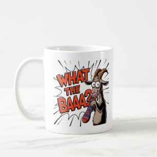 Caneca De Café Meme Goat Engraçado - "Qual é a BAAA?" Anima hilar