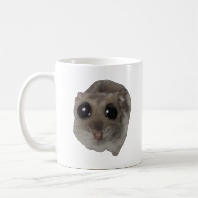 Caneca De Café meme, hamster, hamster meme, sad hamster, funny (Esquerda)