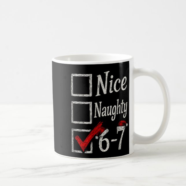 Caneca De Café Meme Nice Naughty Christmas Funny Gift Men, Women  (Direita)